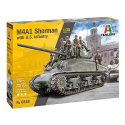 Italeri 1:35 M4A1 Sherman m. U.S. infantry - Modelkampvogn