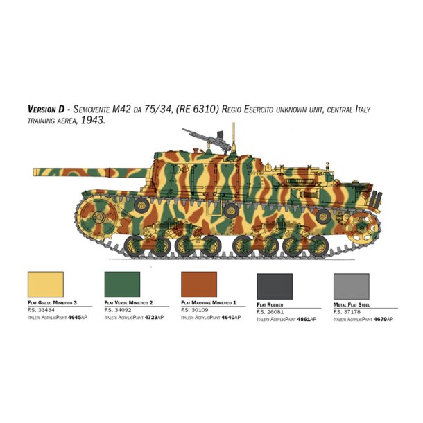 Italeri 1:35 Semovente M42 da 75/34- Modelkampvogn
