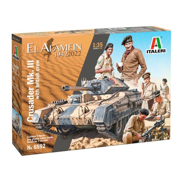 Italeri 1:35 Crusader Mk. III med brittisk besttning - Modell tank