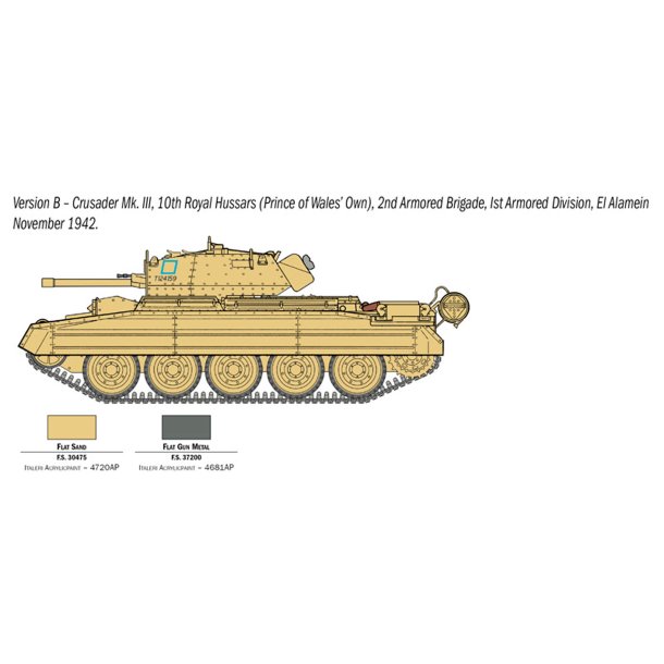 Italeri 1:35 Crusader Mk. III med brittisk besttning - Modell tank