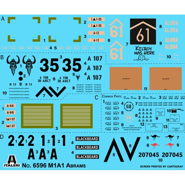 Italeri 1:35 M1A1/A2 Abrams - Modelkampvogn