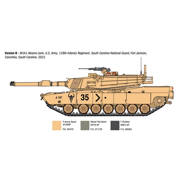 Italeri 1:35 M1A1/A2 Abrams - Modelkampvogn