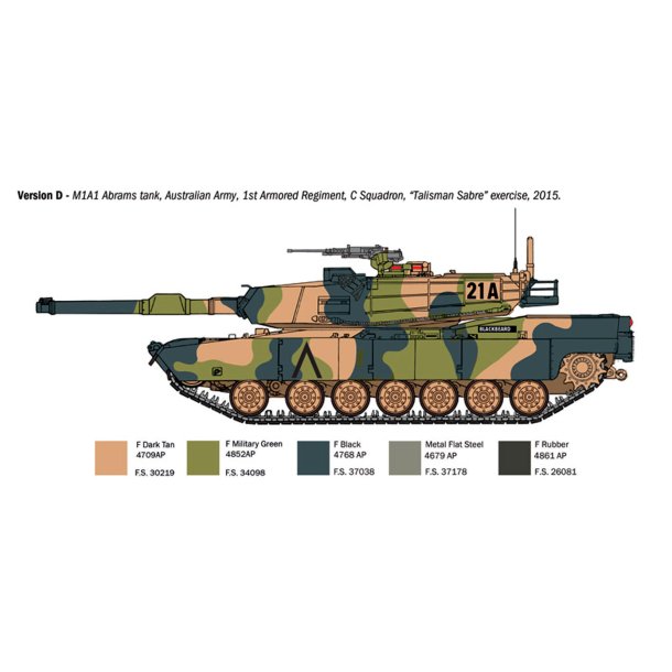 Italeri 1:35 M1A1/A2 Abrams - Modelkampvogn