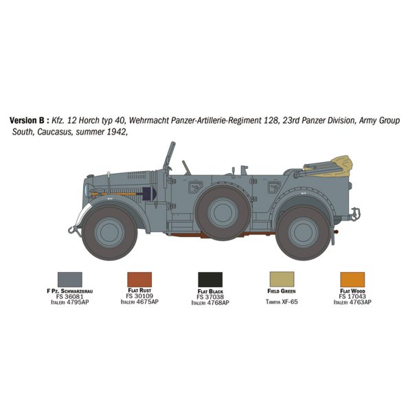 Italeri 1:35 Kfz. 12 Horch 901 typ 40 frhen Ausf. - Modelbil