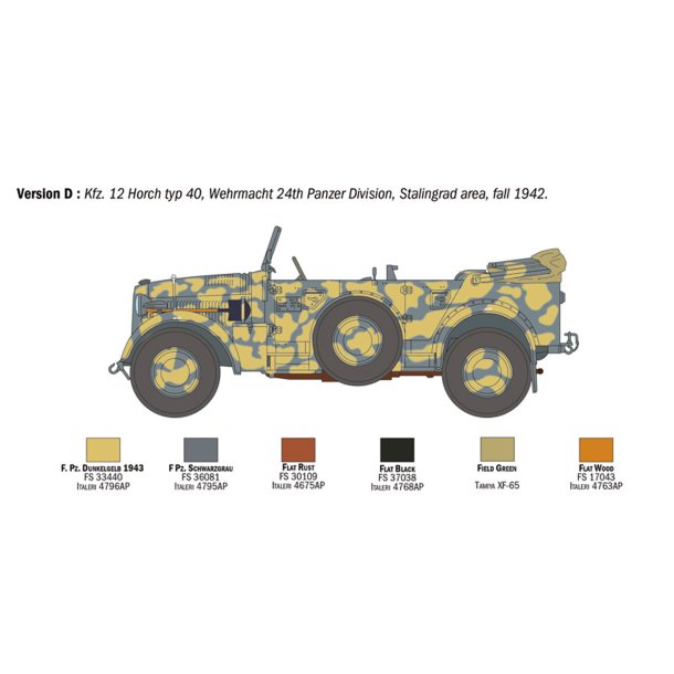 Italeri 1:35 Kfz. 12 Horch 901 typ 40 frhen Ausf. - Modelbil