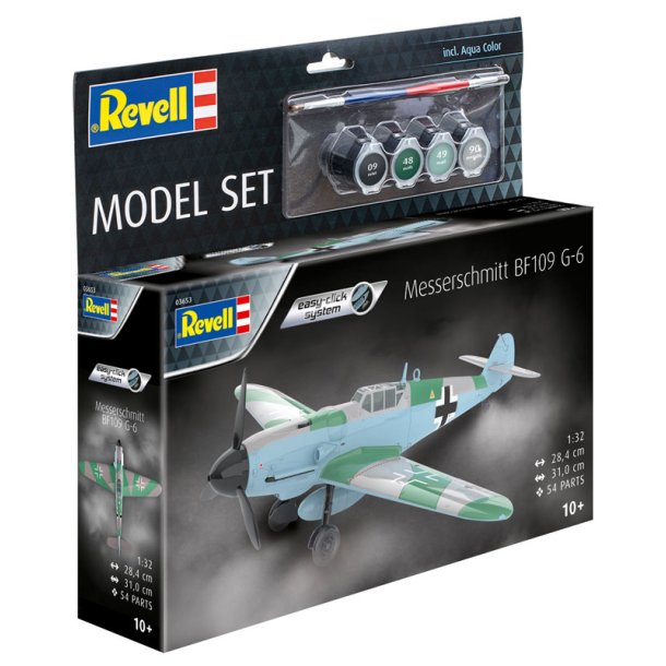 Revell Messerschmitt Bf109 G-6 modelfly - easy click - Med lim og maling