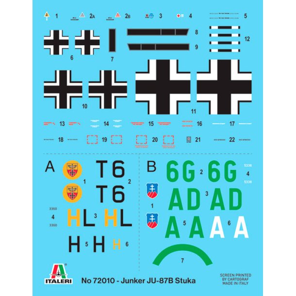 Italeri 1:72 Junker Ju-87B Stuka - Komplett set - Modellflygplan