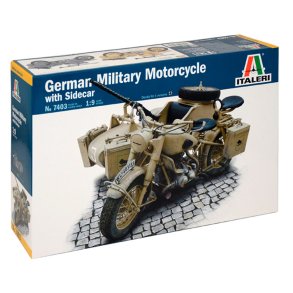Italeri BMW R75 tysk militr. Motor. w. sidovagn - 1:9