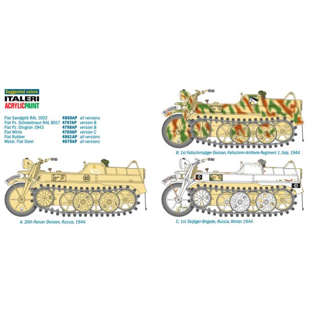Italeri 1:9 Sd.Kfz 2 Kettenkrad - Modelmotorcykel