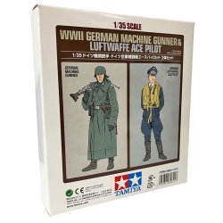 Tamiya Machine Gunner &amp; Ace Pilot 1:35 st - Modelfigur
