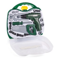 Kuffert med boremaskine og vrktj