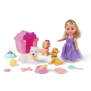 Sally dukke med hunde og tilbehr