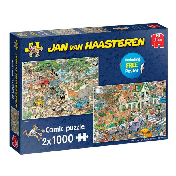 Jan van haasteren 2 x 1000 brikker - Safari / The storm