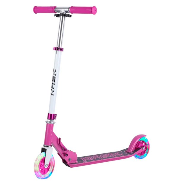 Pink Rask 120mm løbehjul med LED lys