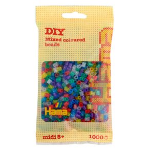 Hama midi perler 207-54 1000 stk. transperant m/ glimmer