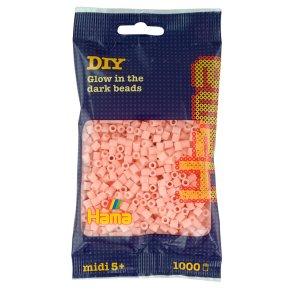 Hama midi perler 207-56 1000 stk. selvlysende rd