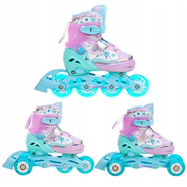 Raven ISLA 3 i 1 lila LED rullskridskor