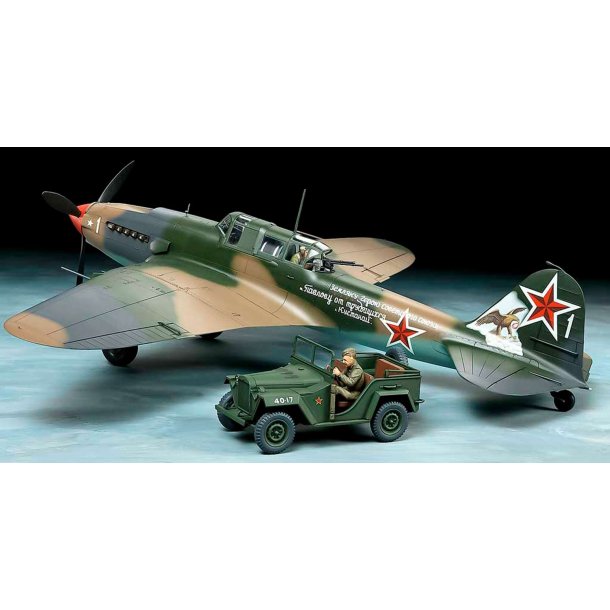Tamiya Russisk IL-2 Shturmovik &amp; GAZ-67B - 1:48