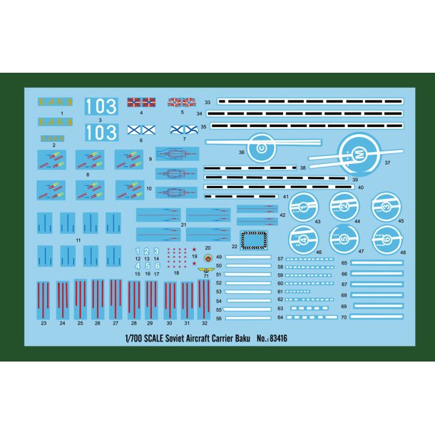 Hobby Boss sovjetiska hangarfartyg Baku 1:700 modellfartyg