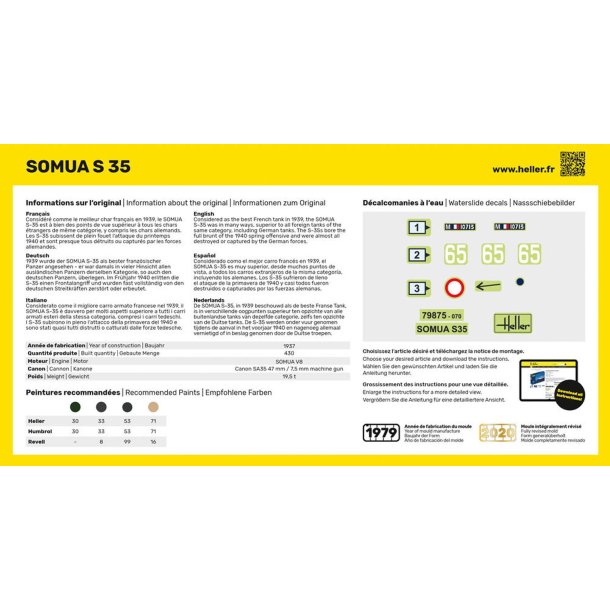 Heller Somua S35 - Modell tank 1:72