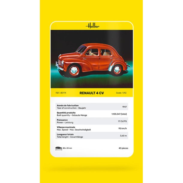 Heller Renault 4 CV - Modelbil 1:43