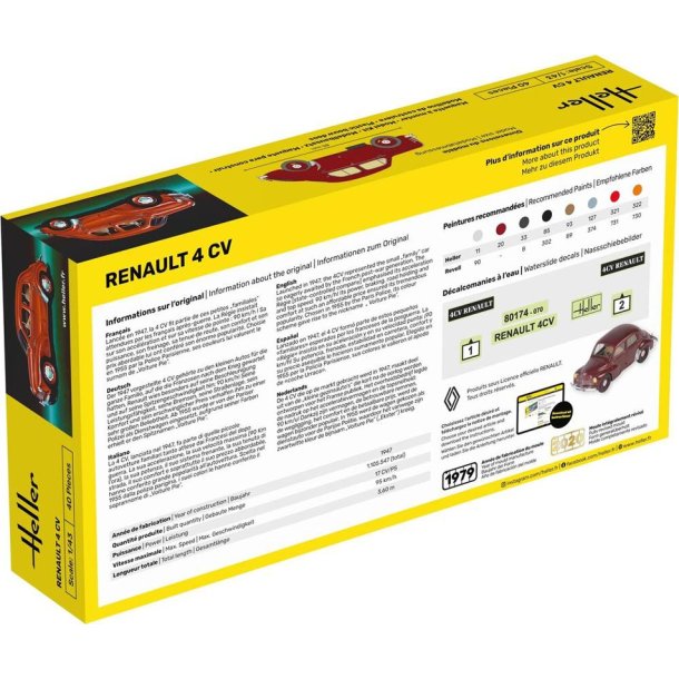 Heller Renault 4 CV - Modelbil 1:43