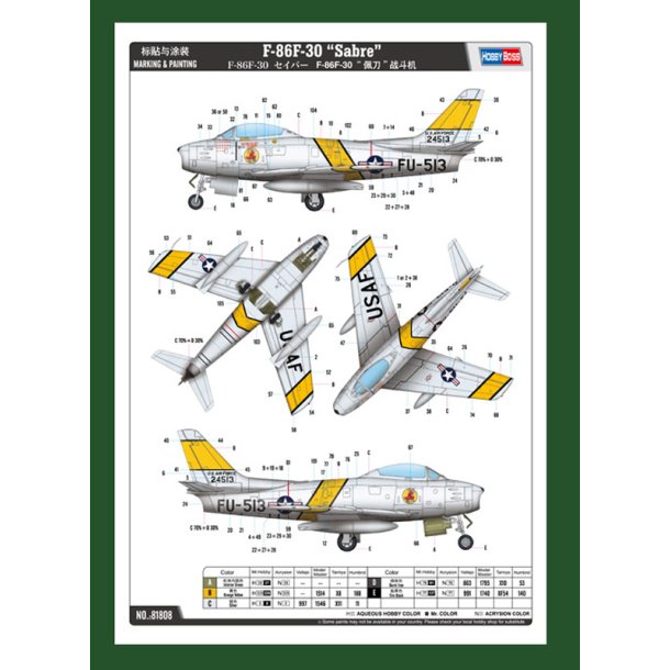 Hobby Boss F-86F Sabre 1:18 - Modelfly