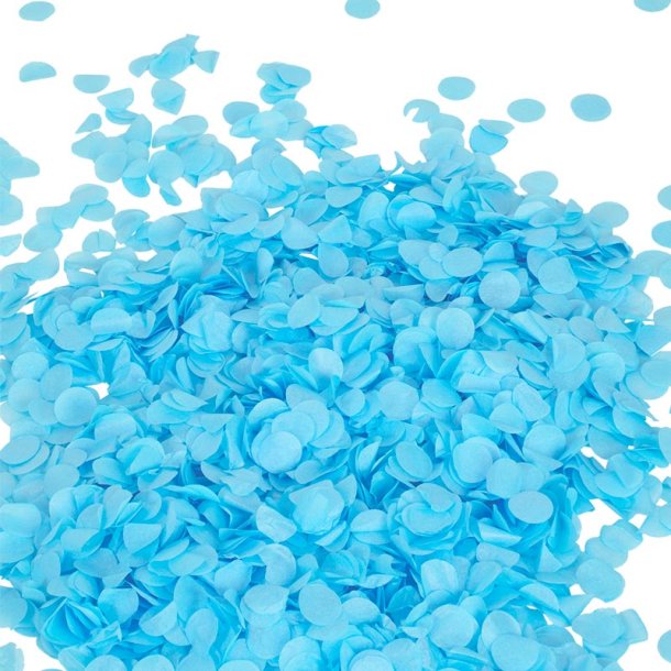 Konfettirr med lysebl konfetti - 60 cm.