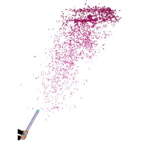 Konfettir�r med rosa konfetti - 60 cm.