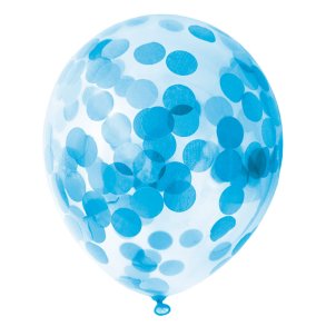 Balloner med lysebl� konfetti prikker