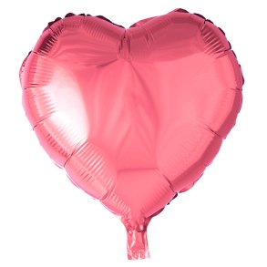 Hjerte folieballon - pink 46 cm.