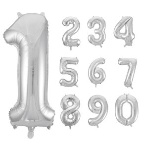 Folieballon s�lvfarvet 86 cm.