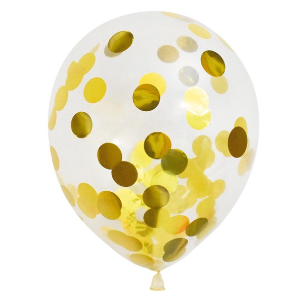 Balloner med guld konfetti prikker