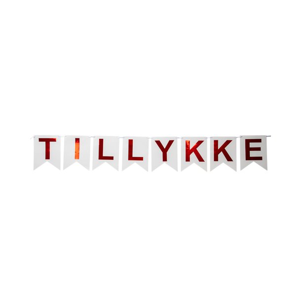 Flag banner med TILLYKKE