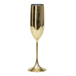 Champagneglas i plast - guldfarvet