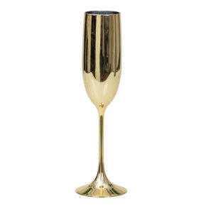 Champagneglas i plast - guldfarvet