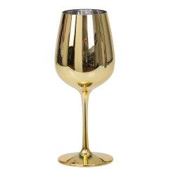 Vinglas i plast - guldfarvet