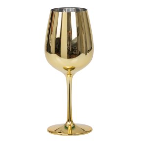 Vinglas i plast - guldfarvet