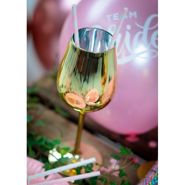 Vinglas i plast - guldfarvet