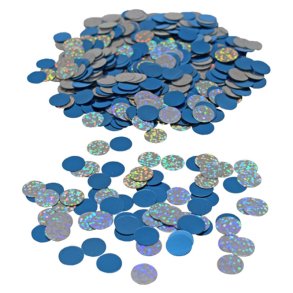 Konfetti i plast - Lysebl�/s�lv