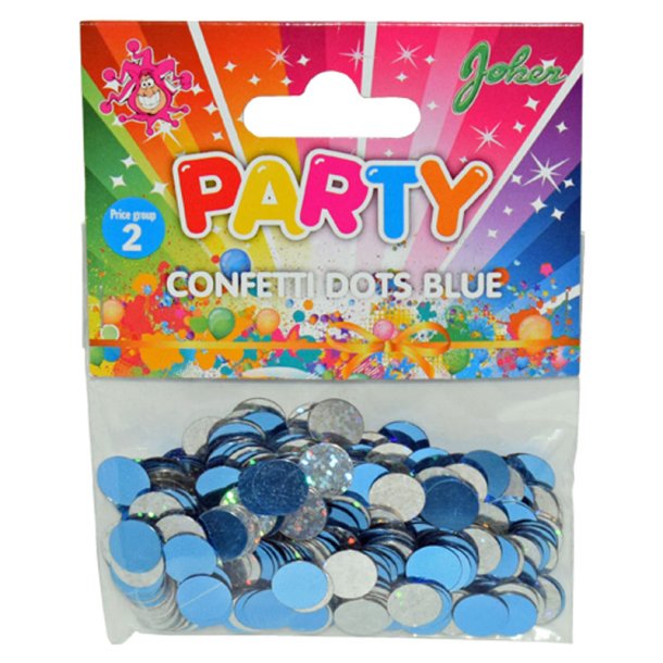 Konfetti i plast - Lysebl/slv