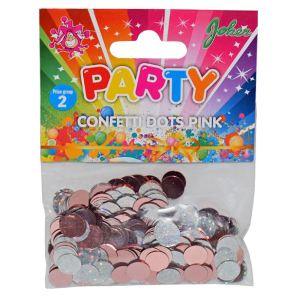 Konfetti i plast - pink/slv