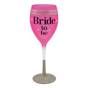 Bride To Be vinglas i pink