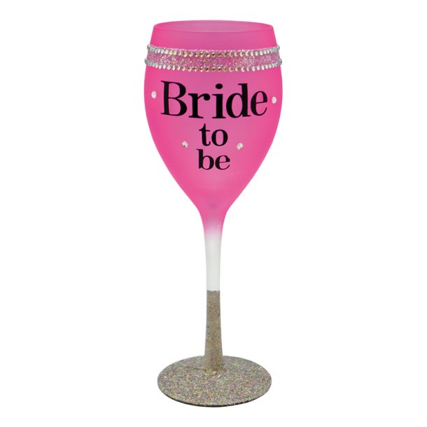 Bride To Be vinglas i pink