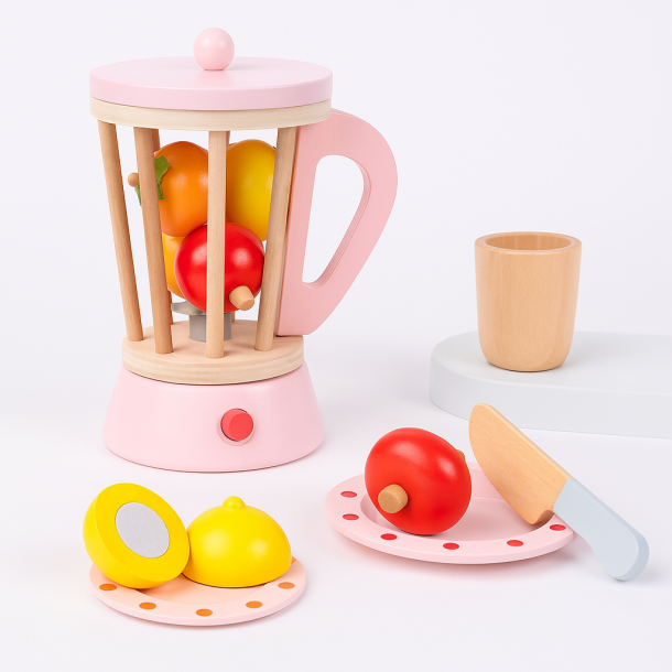 Tr Smoothie Blender Legetj  Med Skrefrugter og Kop (6 Dele)