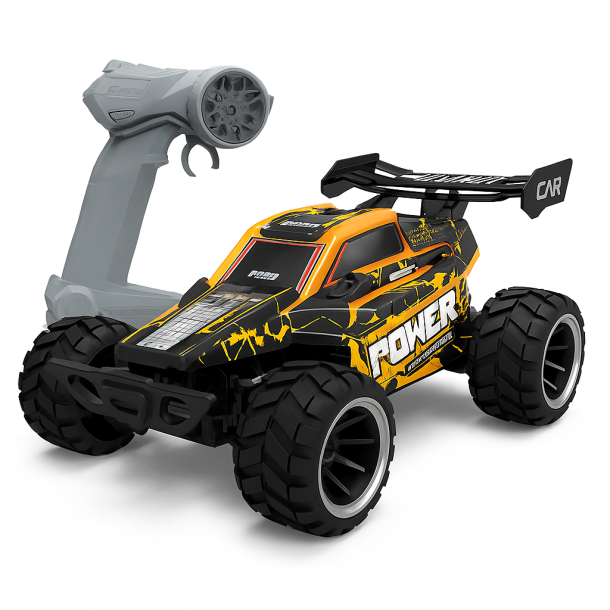 Fjernstyret Bil 1:18  Power Racer RC Bil - Gul