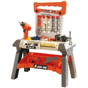 Barnens verkstadsbord med verktyg - 63 delar ingr