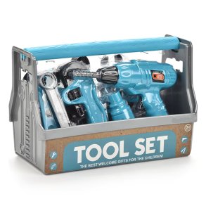 Barnverktygsset i resvska - 18 delar med elektrisk borrmaskin