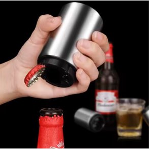 Magnetisk flask�ppnare i rostfritt st�l, automatisk