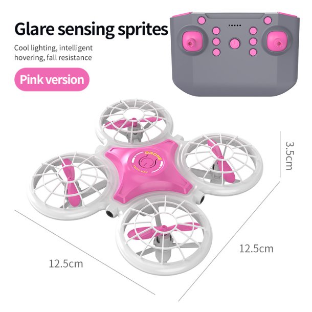 Fjernstyret Mini Drone med LED-lys og Sensorstyring Bl&aring;